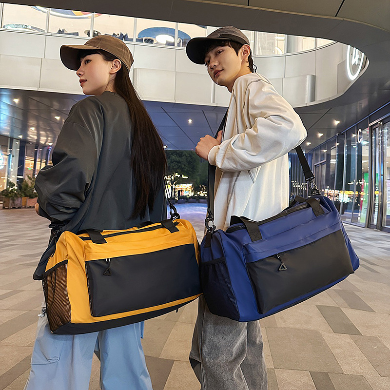 Geantă de călătorie din nylon pentru unisex, stil de călătorie de relaxare, căptușeală din poliester, poate fi depozitată