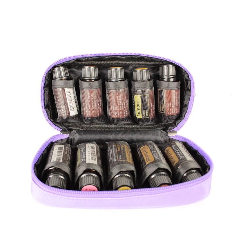 Torba za pohranu eteričnih ulja s 10 pretinaca za bočice 5 ml/15 ml, kubični oblik, otporna na udarce, prijenosna kutija za putovanja, kompatibilna s doTERRA