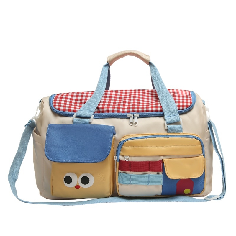 Geantă de călătorie pentru relaxare, țesătură Oxford, impermeabilă și rezistentă, căptușeală poliester, model cu dungi