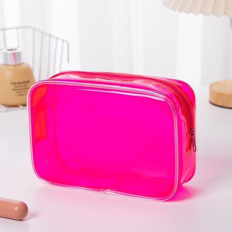 PVC kocka alakú kozmetikai és tisztálkodási táska – vízálló, átlátszó, nagy kapacitású, utazásra kész