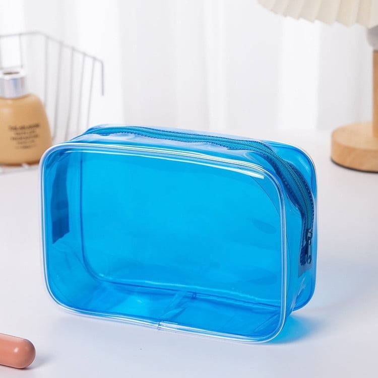 PVC kocka alakú kozmetikai és tisztálkodási táska – vízálló, átlátszó, nagy kapacitású, utazásra kész