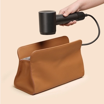 Torba za pohranu mini ventilatora i alata za kosu, putna torbica, PU materijal, ultralak, kapacitet ispod 20 L, gradski minimalistički stil