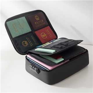 Kártyatartó és dokumentumtáska, kocka alakú, fejlesztett tűzálló táska, anyag üvegszál-szilikon, autóba szerelhető