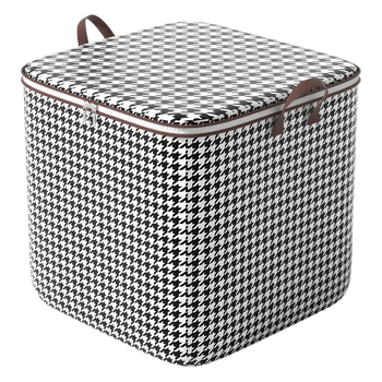 Kockasta vrećica za pohranu od netkanog materijala s uzorkom houndstooth – višenamjenski organizator za spavaću sobu i putovanja (set od 50)