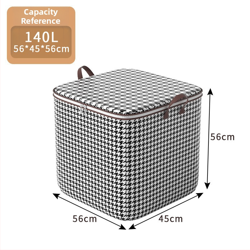 Kockasta vrećica za pohranu od netkanog materijala s uzorkom houndstooth – višenamjenski organizator za spavaću sobu i putovanja (set od 50)