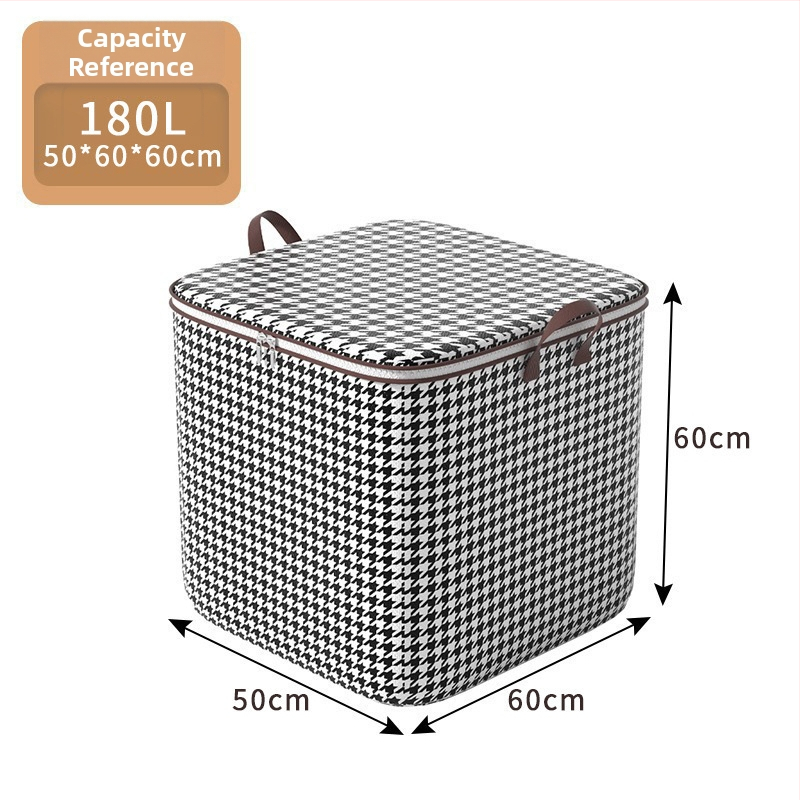 Kockasta vrećica za pohranu od netkanog materijala s uzorkom houndstooth – višenamjenski organizator za spavaću sobu i putovanja (set od 50)