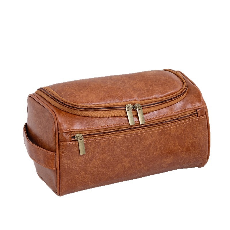 Geantă de toalete cu design atârnat, formă cub, material PU, multifuncțională, pentru călătorii