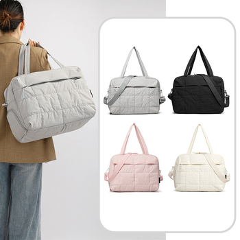 Geantă de călătorie cu capacitate mare, broderie diamant în model romb, nylon, 36–55L, respirabilă și impermeabilă, căptușeală poliester