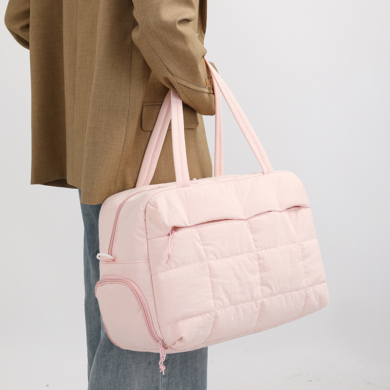 Geantă de călătorie cu capacitate mare, broderie diamant în model romb, nylon, 36–55L, respirabilă și impermeabilă, căptușeală poliester