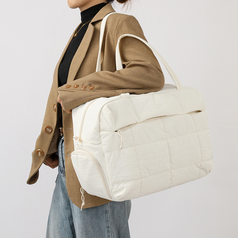 Geantă de călătorie cu capacitate mare, broderie diamant în model romb, nylon, 36–55L, respirabilă și impermeabilă, căptușeală poliester