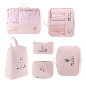 Set de depozitare de călătorie din 6 piese, geantă pentru toalete și haine, extensibilă, material T400 memory cloth, capacitate mare