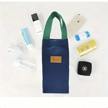 Geantă de pânză portabilă, formă cubică, multifuncțională, depozitare pentru călătorii, stil minimalist modern