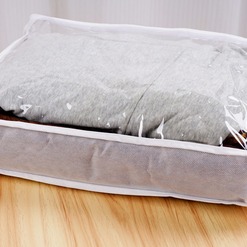 Geantă de depozitare pentru cuverturi, transparentă, cub din PVC, organizator pentru haine și cuverturi, depozitare multifuncțională în dormitor