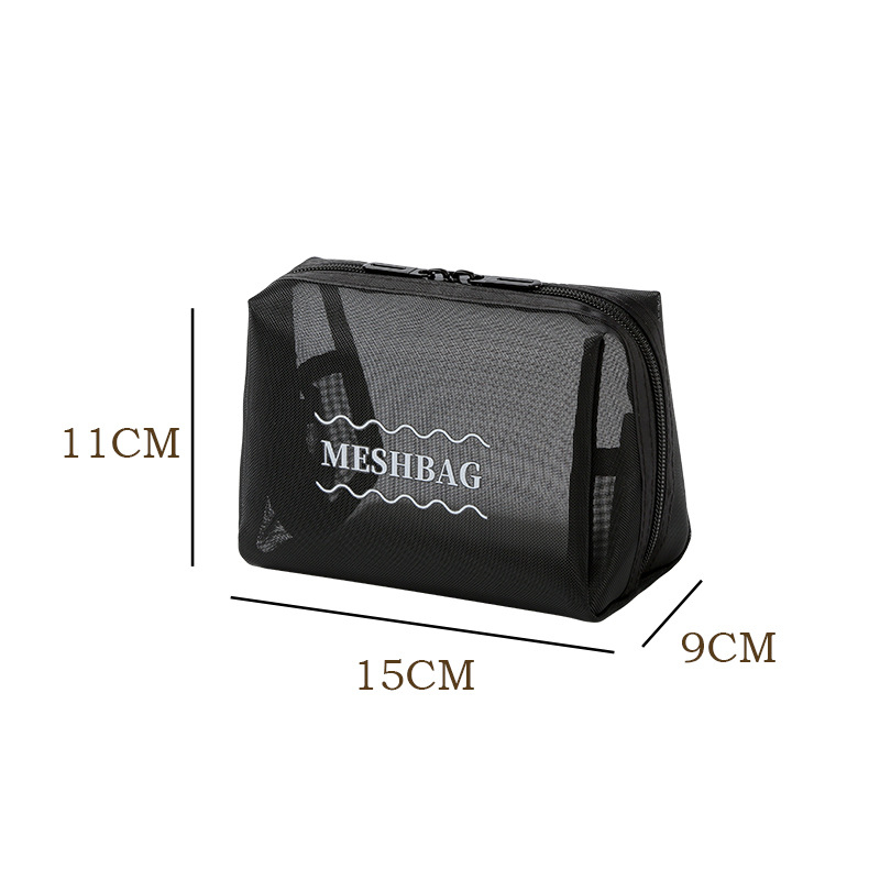 Geantă de cosmetice octagonală din plasă - stil geantă de mână, PVC, multifuncțională, pentru călătorii, depozitare machiaj și baie