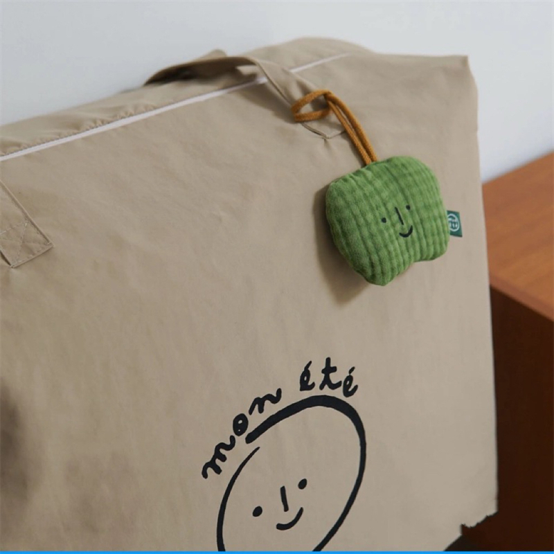 Geantă pentru cuverturi - formă cubică, material din bumbac și in, depozitare multifuncțională pentru dormitor și călătorii