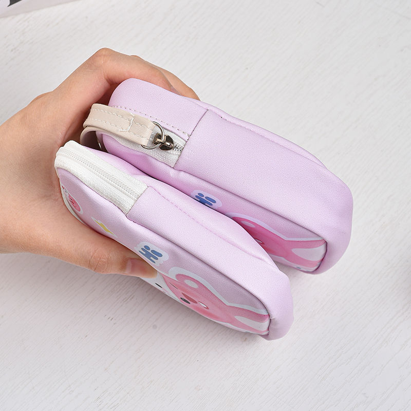 Geantă de depozitare pentru absorbante igienice, formă cubică, material PU, model WS92, stil desen animat drăguț