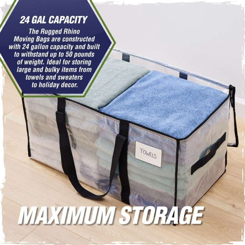 Geantă de ambalare pentru mutare – stil geantă de mână, material PE, montare în mașină, depozitare multi-scene (călătorii, bucătărie, dormitor, baie) – 48 buc./cutie