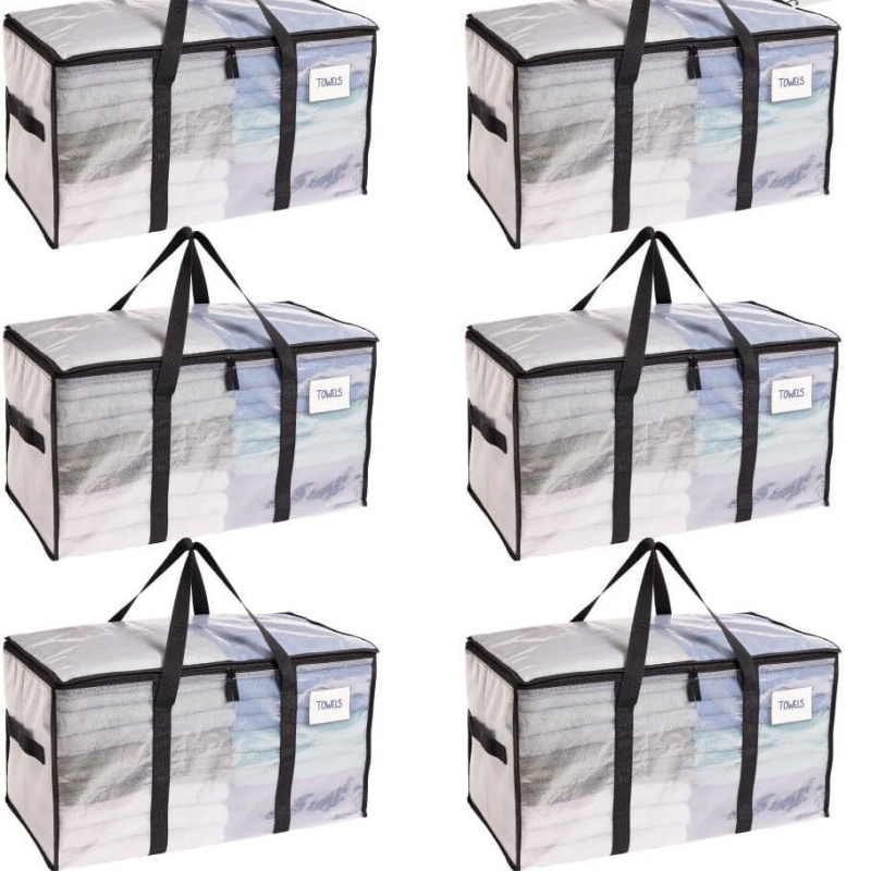 Geantă de ambalare pentru mutare – stil geantă de mână, material PE, montare în mașină, depozitare multi-scene (călătorii, bucătărie, dormitor, baie) – 48 buc./cutie