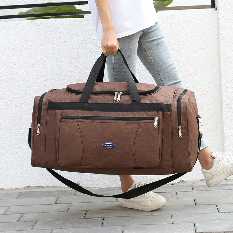 Ceļojumu duffel soma – tilpums 56–75 L, Oxford audums, nodilumizturīga, iekšpuse no sintētiskās ādas, universāla