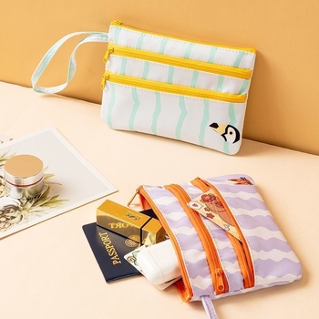 Geantă pentru carduri și documente, stil geantă de mână, din pânză, model B4323, multifuncțională pentru călătorii de recreere