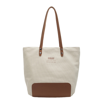Platnena Tote torba, gradski stil jednostavnosti, zatvaranje na zip, unutarnji pretinci: pretinac sa zipom, pretinac za mobitel, pretinac za identifikaciju