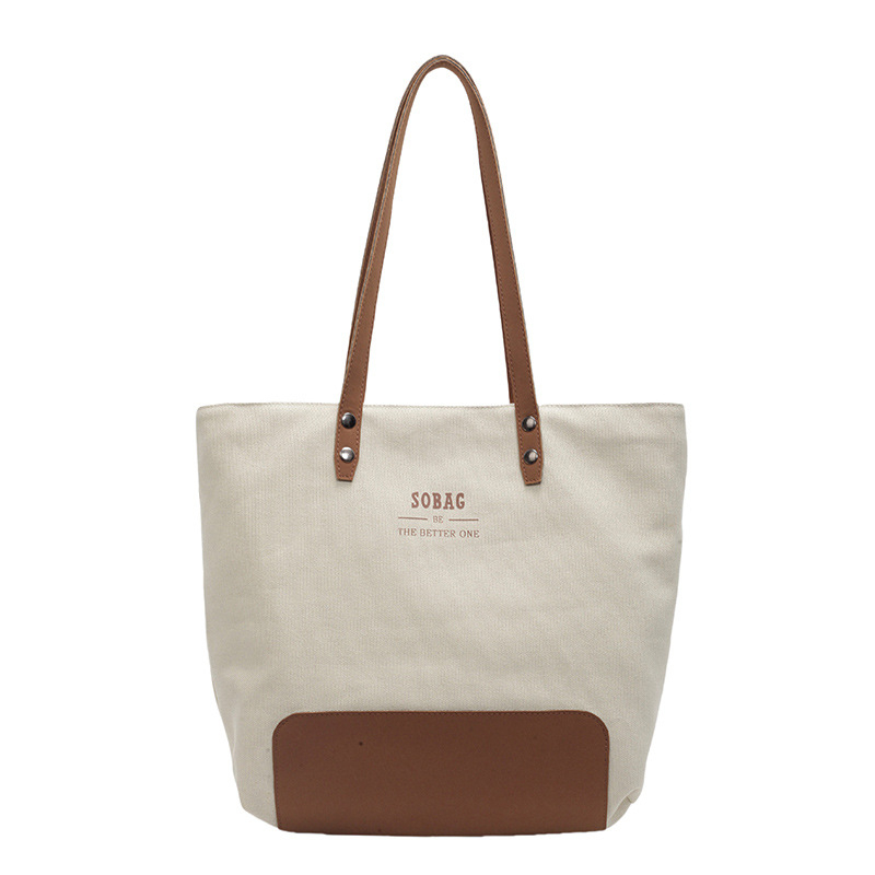 Platnena Tote torba, gradski stil jednostavnosti, zatvaranje na zip, unutarnji pretinci: pretinac sa zipom, pretinac za mobitel, pretinac za identifikaciju