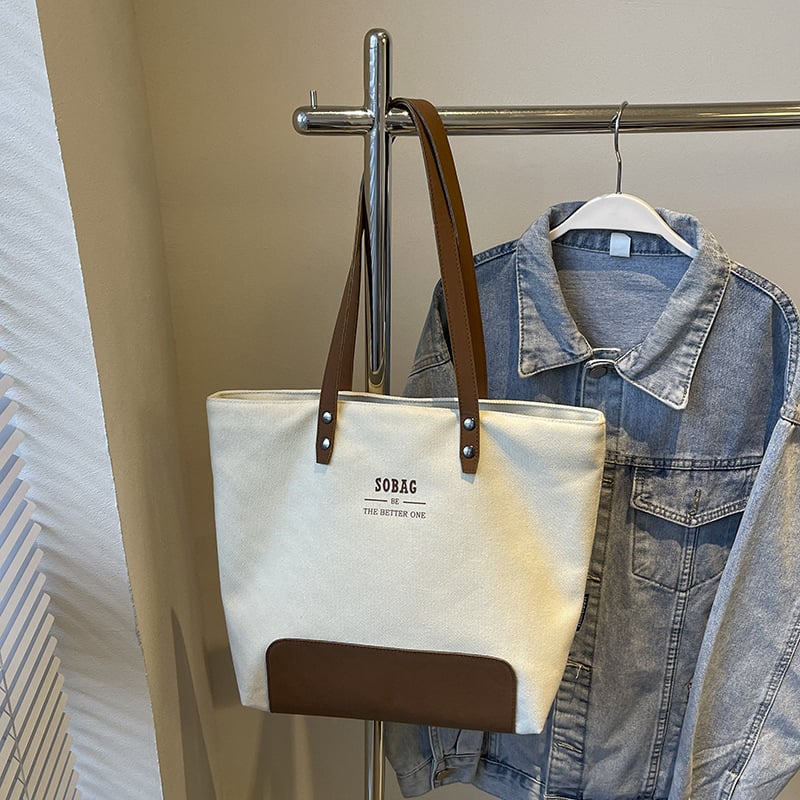 Platnena Tote torba, gradski stil jednostavnosti, zatvaranje na zip, unutarnji pretinci: pretinac sa zipom, pretinac za mobitel, pretinac za identifikaciju