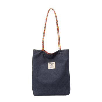 Notelli denim tote torba, gradski stil, dvostrano otvoreni vrh, podstata od poliestera, džep za mobitel, dvije naramenice, svakodnevna upotreba, proljeće 2025