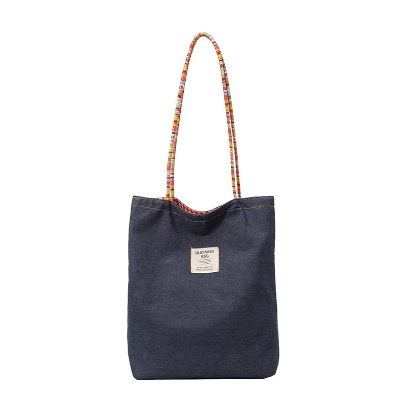 Notelli denim tote torba, gradski stil, dvostrano otvoreni vrh, podstata od poliestera, džep za mobitel, dvije naramenice, svakodnevna upotreba, proljeće 2025