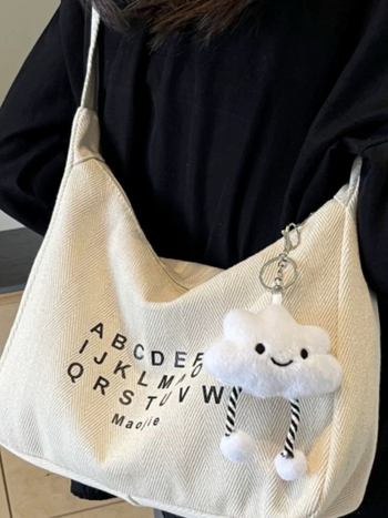Dumpling platnena crossbody torba za žene, jesen 2025 – vodoravni kvadratni oblik, Oxford platno, zatvaranje zipom, platnena podstava, skriveni unutarnji džep sa zipom, jedan remen, svakodnevna uporaba