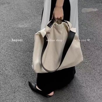 Kanvas torba preko ramena, gradski jednostavan stil, horizontalni četverokutni oblik, unutarnja džep sa zipom, podstava od platna