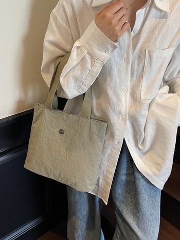 Torba od platna – gradski minimalistički stil, zatvarač, unutarnja pretinac za mobitel, poliesterska podstava, vodoravni kvadratni oblik