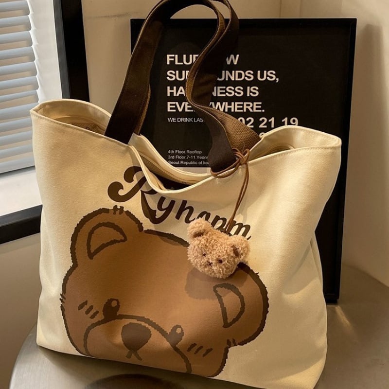 Platnena tote torba za žene s zatvaračem, horizontalnog kvadratnog oblika, dvostruke naramenice, unutarnja pretinica za telefon – pogodna za rekreacijska putovanja