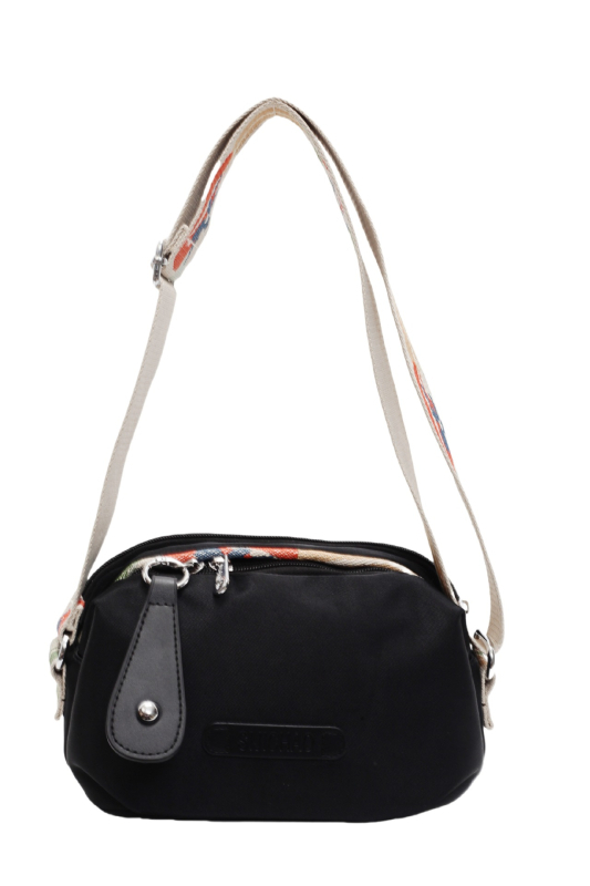 Crossbody torba za muškarce i žene, unisex dizajn, Oxford platno, ovalni oblik, zatvarač, podstava od poliestera