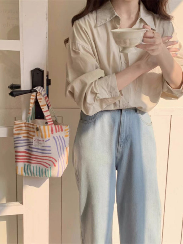 Rainbow corduroy vertikalna kvadratna torba s magnetskim zatvaračem, dvostruke naramenice, bez podstavke