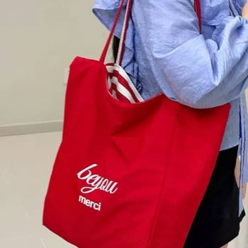 Platnena Tote torba, gradski stil, Oxford tkanina, uspravni kvadratni oblik, otvoren gornji dio