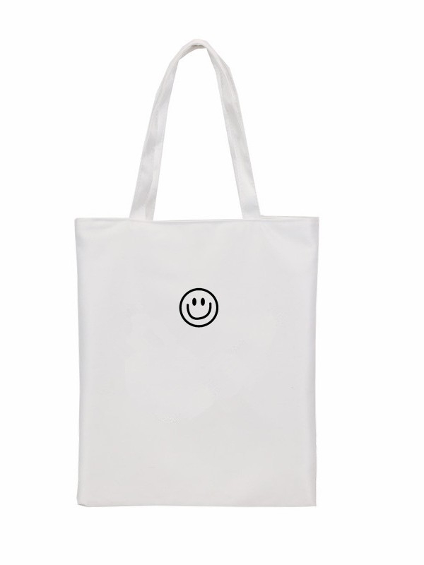 Ženska torba od platna, urbani minimalistički stil, vertikalnog kvadratnog oblika, otvoren vrh, džep za mobitel, bez podstavka