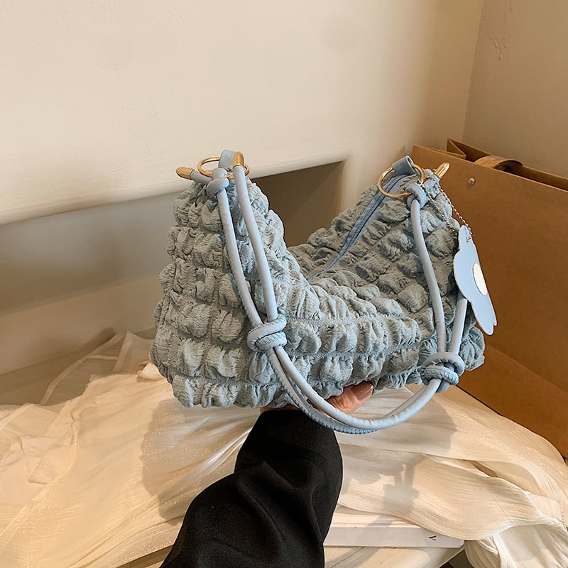 Platnena torbica preko ramena s ZIP-om, oblik knedle, gradski minimalistički stil, bez podstave