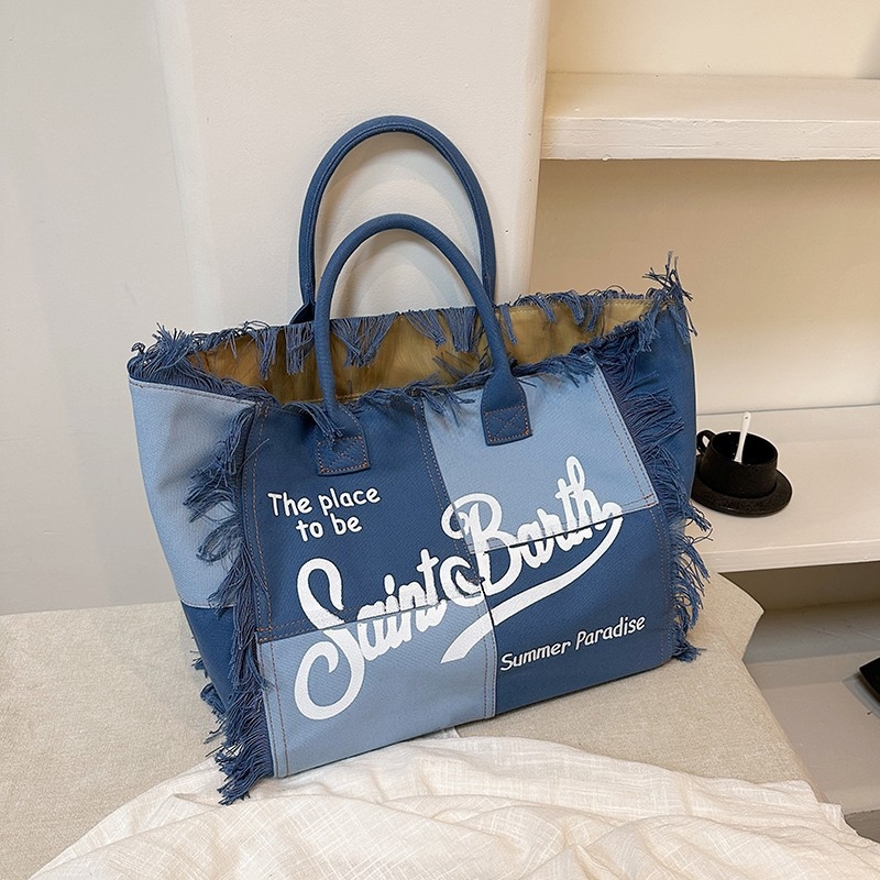 Ženska tote torba od platna, gradski stil, velika kapaciteta, otvoreni vrh, horizontalno kvadratni oblik