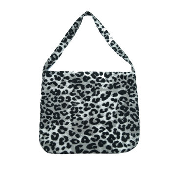 Tote torbica s leopard printom, corduroy materijal, urbani stil jednostavnog, horizontni kvadratni oblik, magnetski zatvarač