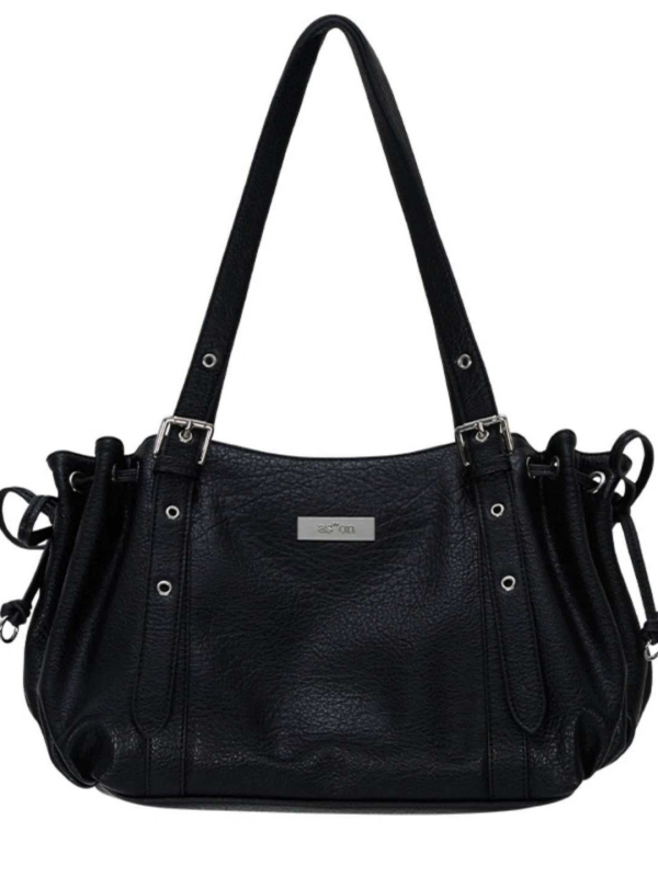 Torba Tote od prave kože, oblik knedle, zatvaranje na munju, unisex stil