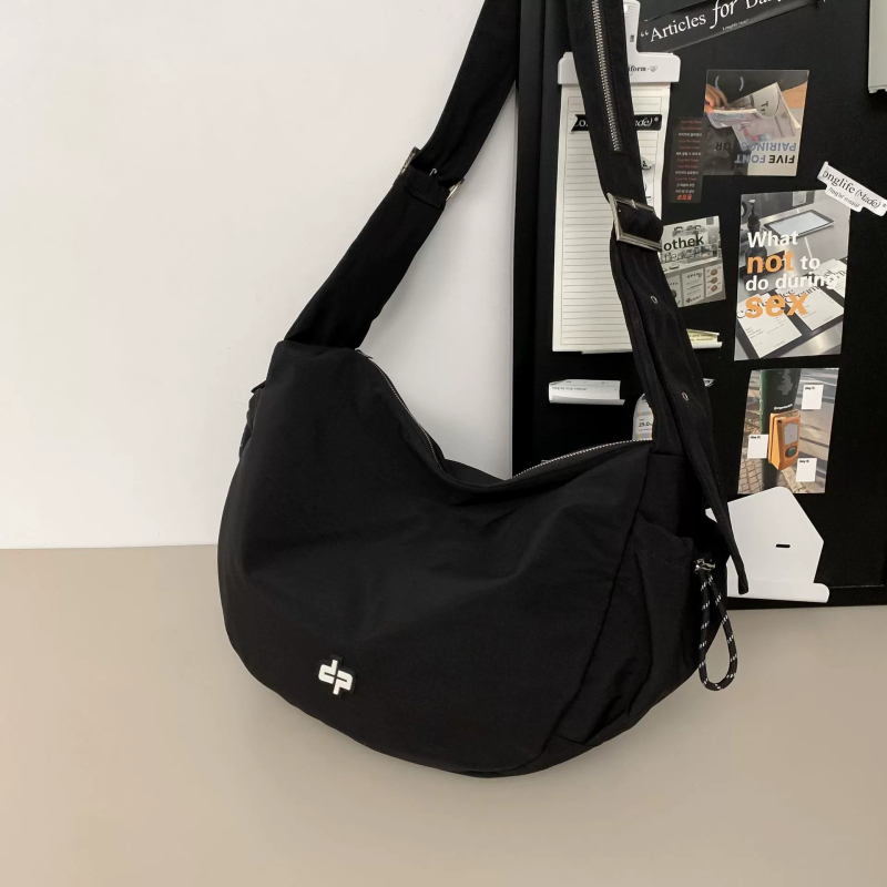 Unisex dumpling torba od najlona, zatvarač, unutarnja džep na zip
