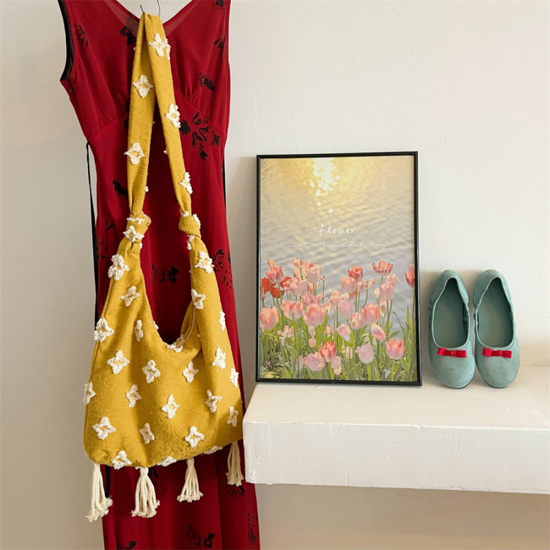 Kanvas torba preko ramena, unisex stil, dumpling oblik, zatvarač na zip, pamukova podstava