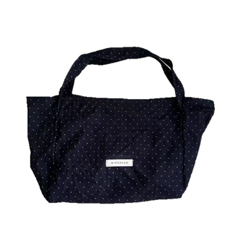 Női vászontáska pöttyös mintával, friss és édes stílus, tote táska nagy kapacitással, vödrös formájú, nyitott felső rész, bélés nélkül