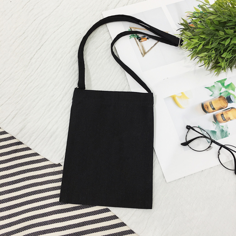 Platnena crossbody torbica, svjež i sladak stil, mali kvadratni oblik, uspravni kvadratni oblik, zatvaranje zatvaračem, unutarnji džep sa zatvaračem