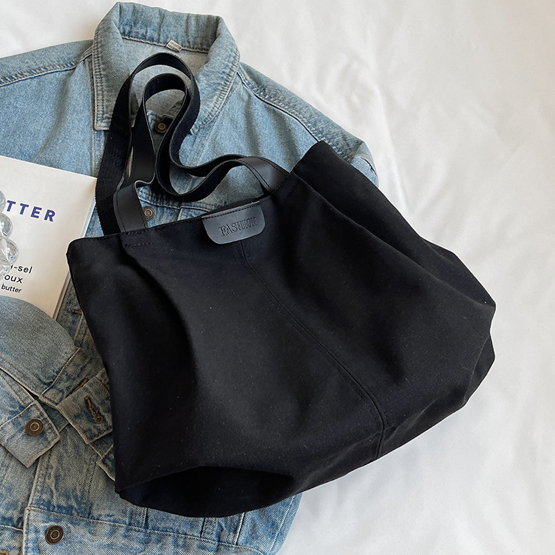 Torba Tote od platna - minimalistički stil, zatvarač, vodoravni četverokutni oblik, unutarnja džep, Lasting