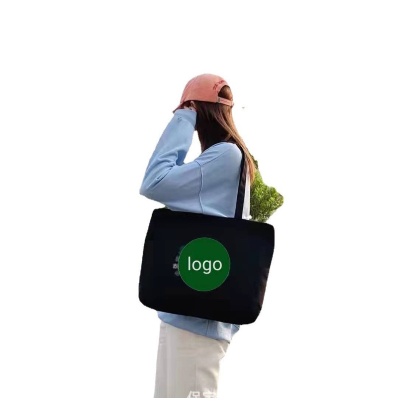 Crossbody torba od platna, gradski stil, horizontalni kvadratni oblik, trodimenzionalni dizajn, zatvarač
