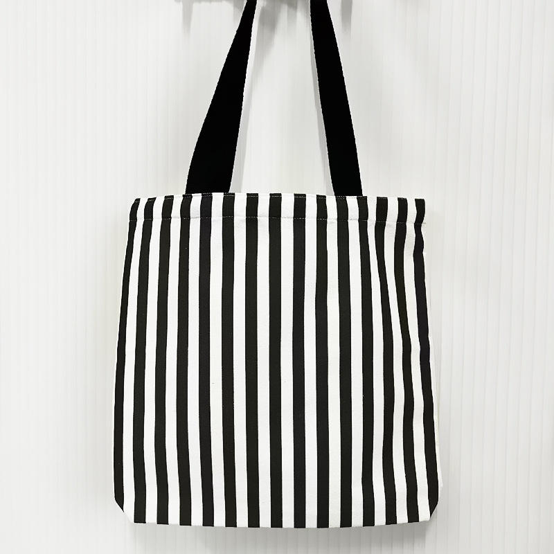 Crno-bijela tašna preko ramena s uzorkom houndstooth, od platna, velika kapaciteta, moderna i svestrana za žene