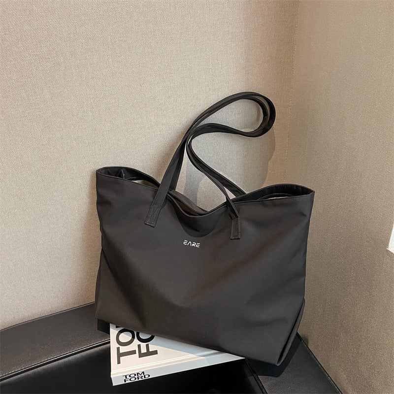 Nylon tote torba s zatvaračem, ulični trend stil, vodoravni kvadratni oblik, unutarnji džep sa zipom i džep za telefon