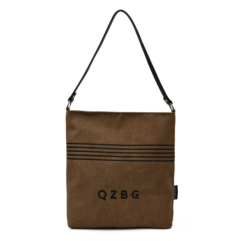 Zhan Lin canvas crossbody torba s poliesterskom podlogom, zatvaranje zip zatvaračem, unutarnji džepovi za telefon i dokumente